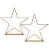 2x Large Bamboo Star w/ LED Strip Table Lamp Light Modern Minimalist Decor - Natural