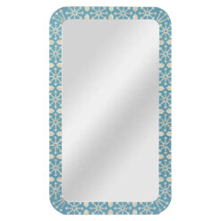 Adina Bone Inlay Frame Wall Mirror, 120cm, Aqua