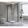 Adjustable 1200x1000mm Double Sliding Door Glass Shower Screen in Black