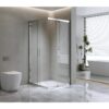 Adjustable 1200x1100mm Double Sliding Door Glass Shower Screen in Chrome