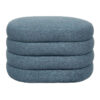 Albano Fabric Oval Ottoman Stool, Blue