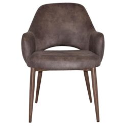 Albury Commercial Grade Eastwood Fabric Tub Chair, Metal Leg, Donkey / Light Walnut