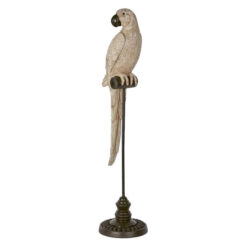 Amabela Parrot Sculpture, Medium, Antique White