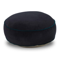 Annmarie Velvet Floor Cushion Cover, Round, Ink