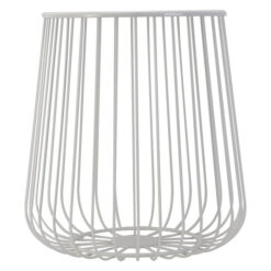 Astraea Metal Round Side Table, White