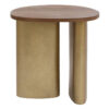 Audrey Wood & Metal Side Table, Large, Walnut / Antique Gold