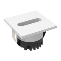 Aura Aluminium Recessed LED Square Steplight, Slot Open, 240V, CCT, White