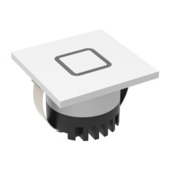 Aura Aluminium Recessed LED Square Steplight, Square Ring, 24V, CCT, White