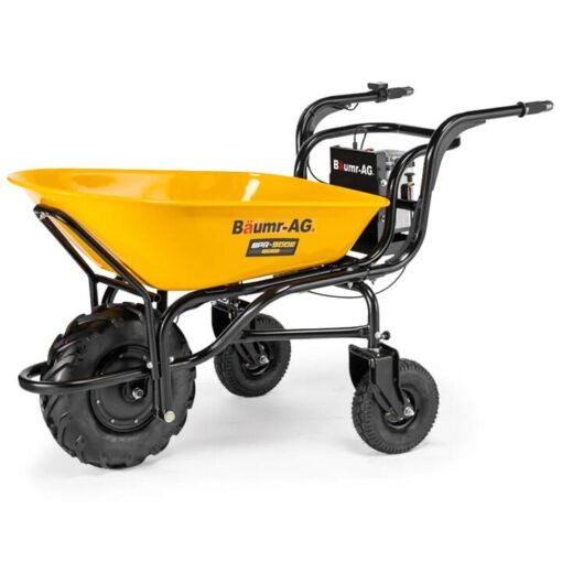 BAUMR-AG 40V Battery Powered Wheelbarrow Motorised Electric, 100L Bucket Volume, 3 Wheel, 260KG, Lifting Bucket