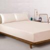 Bambury Cotton Percale Fitted Sheet & Pillowcase Set, Single, 2 Set Pack, Sand