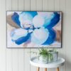 "Blue Brush Bloom" Framed Canvas Wall Art, 90cm