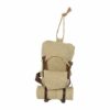 Burlap Backpack Hanging Bauble, Small, Beige