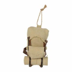 Burlap Backpack Hanging Bauble, Small, Beige