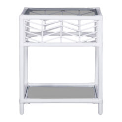 Camoria Rattan Bedside Table, White