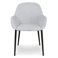 Cascina Fabric Dining Armchair, Silver Grey