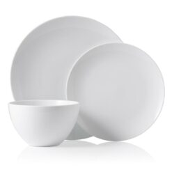 Contempo White 12 Piece Fine Porcelain Dinner Set