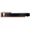 Dalvin 3 Drawer Extensible Lowline TV Unit, 240-307cm, Walnut / Black