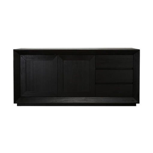 Deckler Wooden 2 Door 3 Drawer Buffet Table, 180cm, Black