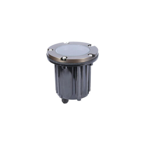 Dirka IP65 Brass Exterior LED Inground Light, Clear Cover, 12V, 5W, 2700K, 60°