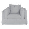 Draith Fabric Slipcover Swivel Armchair, Beachglass