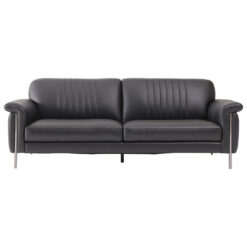 Eliollo Premium Top Grain Full Leather Sofa, 3 Seater, Black