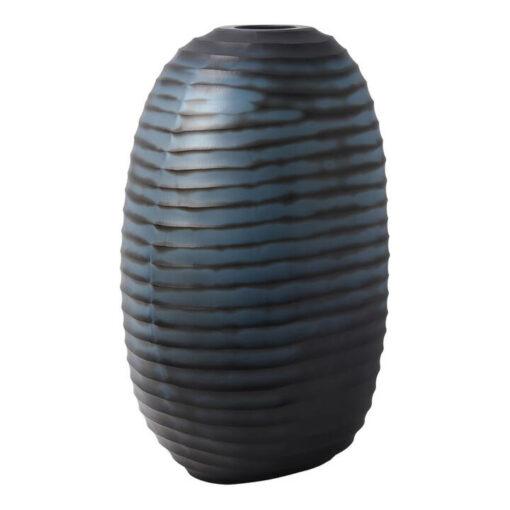 Elodie Glass Ribbed Organic Vase, Large