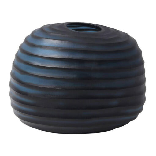 Elodie Glass Ribbed Organic Vase, Small
