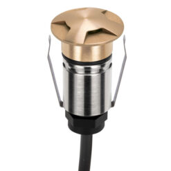 Emit IP67 Exterior LED Inground Light, 4-Way, 1W, RGBW, Brushed Brass