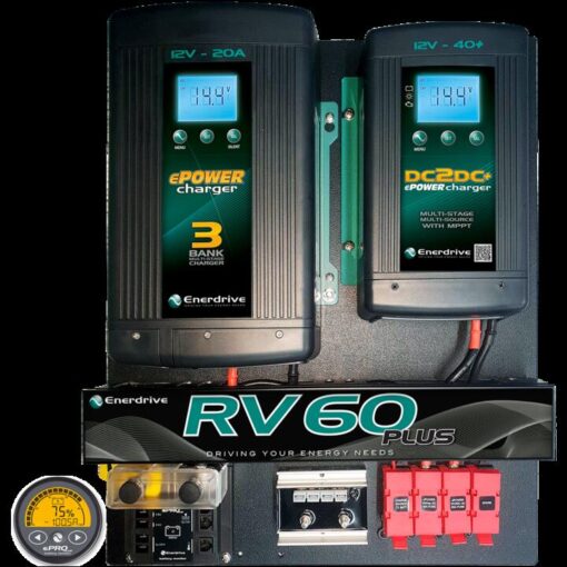 Enerdrive 20A AC & 40A DC RV60 DIY Installation Kit, With ePRO Plus Battery Monitor & Low Battery Cut Out