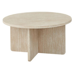 Fresca Travertine Effect Round Coffee Table, 90cm