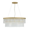 Greer Glass & Metal 2 Tier Oval Pendant Light