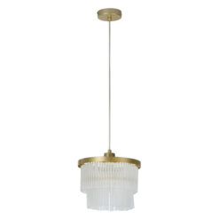 Greer Glass & Metal 2 Tier Round Pendant Light
