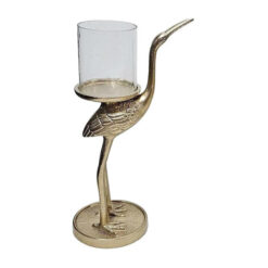 Hamlet Crane Metal Pillar Candle Holder, Small