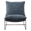 Hedric Fabric & Metal Lounge Chair, Marine