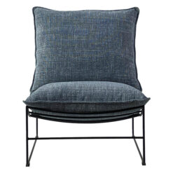 Hedric Fabric & Metal Lounge Chair, Marine