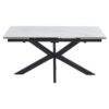 Hermoso Ceramic & Metal Extensible Dining Table, 160-240cm, Snow White / Black