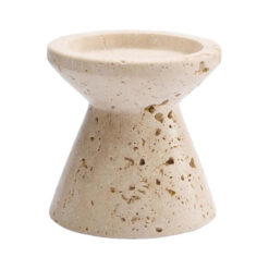Hinde Travertine Candle Stand, Small