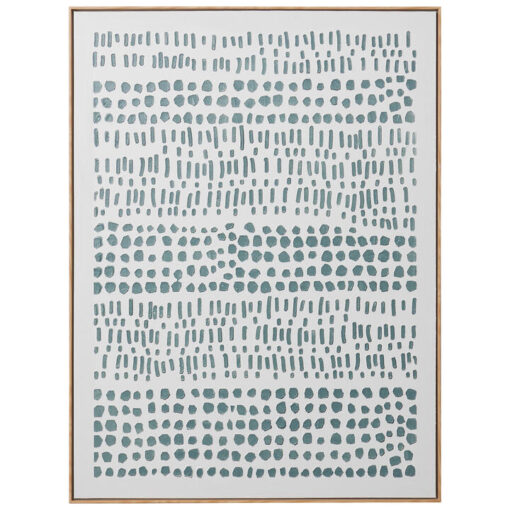 Jabari Framed Hand Painted Canvas Wall Art, 150cm, Cream / Green