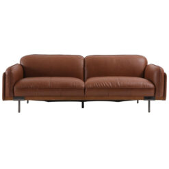 Jorva Premium Top Grain Full Leather Sofa, 3 Seater, Brown