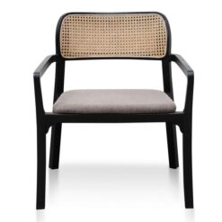 Karns Wooden Armchair, Black / Taupe