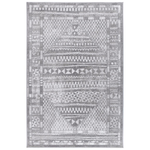 Kimberley Aztec Modern Rug, 150x80cm, Grey