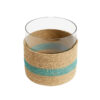 Kudu Jute & Glass Candle Holder, Medium