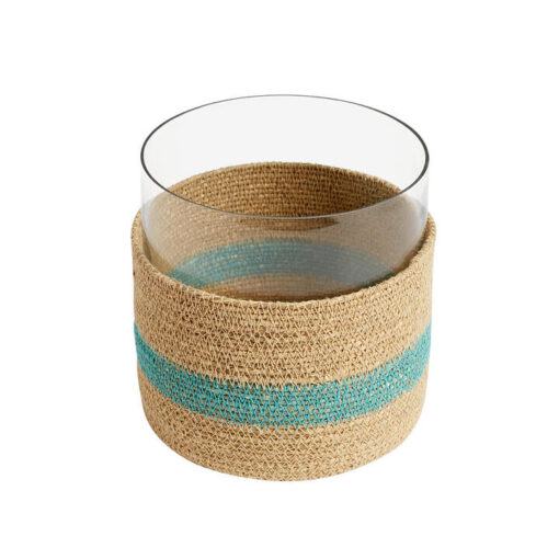 Kudu Jute & Glass Candle Holder, Medium