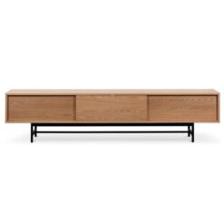 Kyneton Wooden Sliding Door TV Unit, 210cm, Natural