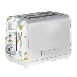 Laura Ashley Elvenden 2 Slice Toaster - White/Silver