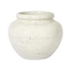 Leo Terracotta Urn, Short, Craquelure White