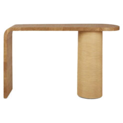 Leo Timber & Rattan Console Table, 140cm, Natural