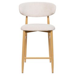 Lior Fabric & Metal Counter Stool, Beige / Oak