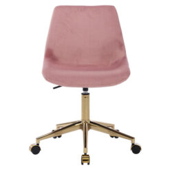 Liori Velvet Fabric Office Chair, Blush / Gold