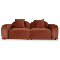 Loma Fabric Sofa, 3 Seater, Umber Orange
